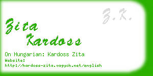 zita kardoss business card